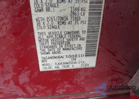 2010 Nissan Xterra S из США, поврежденный, VIN 5N1AN0NU6AC500810